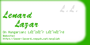 lenard lazar business card